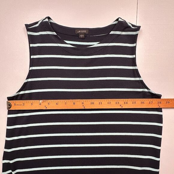 J Jill Dress Women Medium Blue Striped Wearever Collection Sleeveless Midi Comfy - Picture 9 of 12